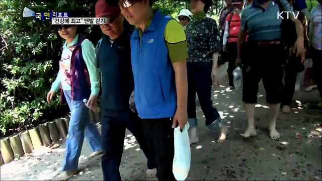 더위 이기고 건강도 챙기고···맨발로 걸어요