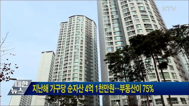 지난해 가구당 순자산 4억 1천만원···부동산이 75%