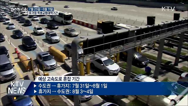 휴가철 일평균 491만 명 이동···특별교통대책 시행
