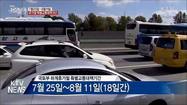 휴가철 일평균 491만명 이동···특별교통대책 시행