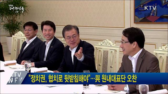 "정치권, 협치로 뒷받침해야"···與 원내대표단 오찬