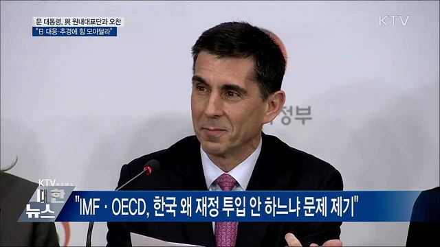 "정치권, 협치로 뒷받침해야"···여당 원내대표단 오찬