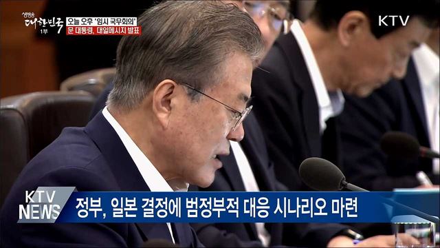 문 대통령 주재 '임시 국무회의'···대일메시지