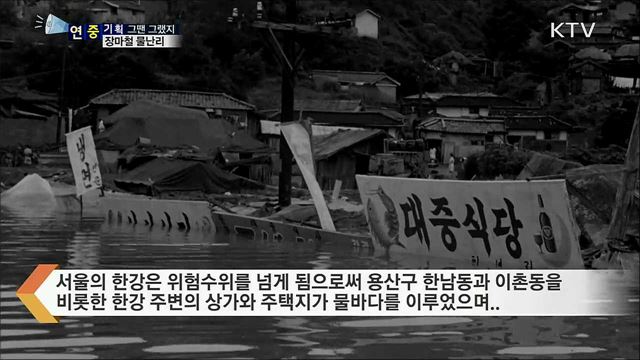 장마철 물난리···집도 소도 둥둥