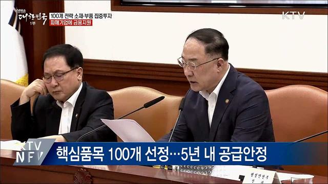 100대 전략 소재·부품 집중투자···피해기업에 금융지원