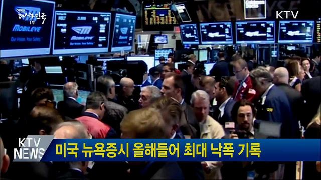 미국 뉴욕증시 올해들어 최대 낙폭 기록