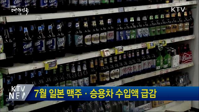 7월 일본 맥주·승용차 수입액 급감