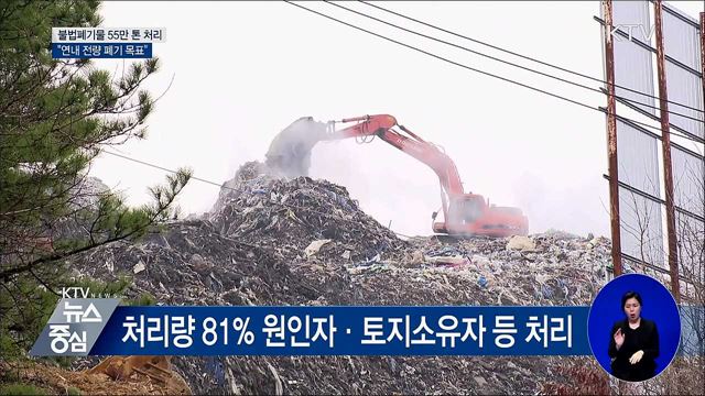 불법폐기물 55만톤 처리···"연내 전량 처리"