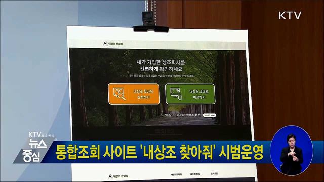 통합조회 사이트 '내상조 찾아줘' 시범운영