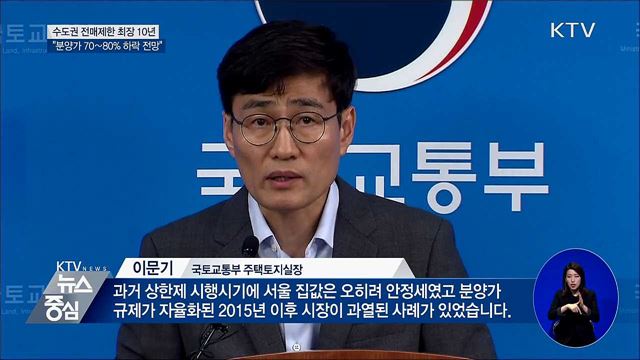 전매제한 최장 10년···"분양가 70∼80% 하락 전망"