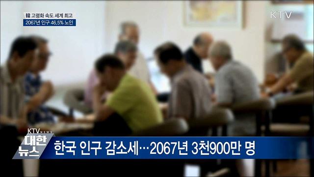 고령화 속도 세계 최고···2067년 인구 절반이 노인