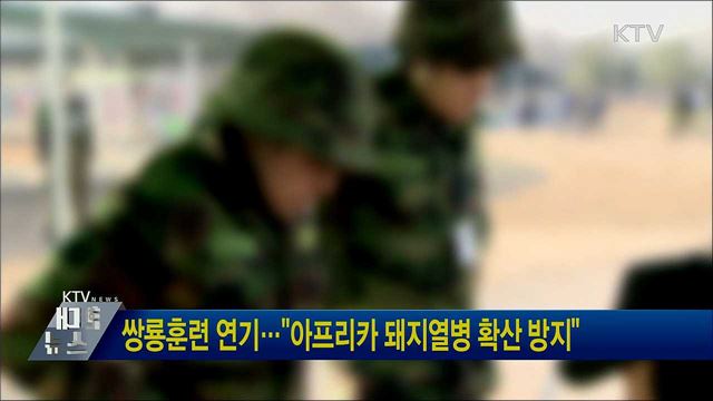 쌍룡훈련 연기···"아프리카 돼지열병 확산 방지"