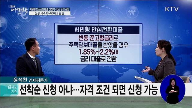 서민형 안심전환대출 신청액 40조 돌파 전망···신청 자격과 유의해야 할 점