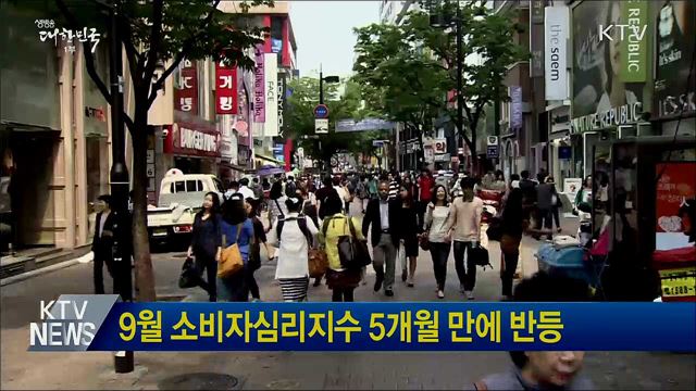 9월 소비자심리지수 5개월 만에 반등