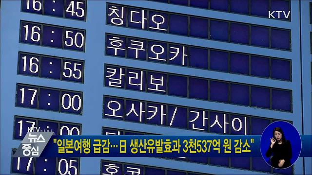 "일본여행 급감···日 생산유발효과 3천537억 원 감소"