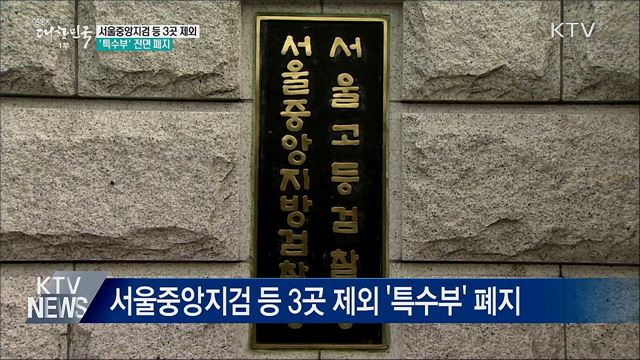 서울중앙지검 등 3곳 제외 '특수부' 전면 폐지