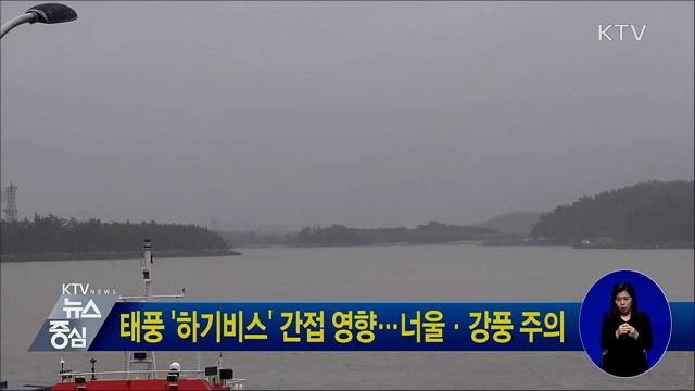 태풍 '하기비스' 간접 영향···너울·강풍 주의