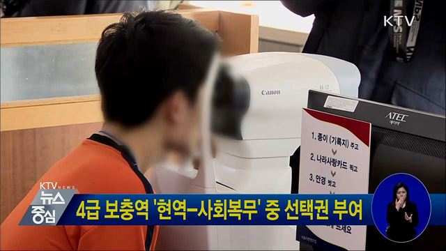 4급 보충역 '현역-사회복무' 중 선택권 부여
