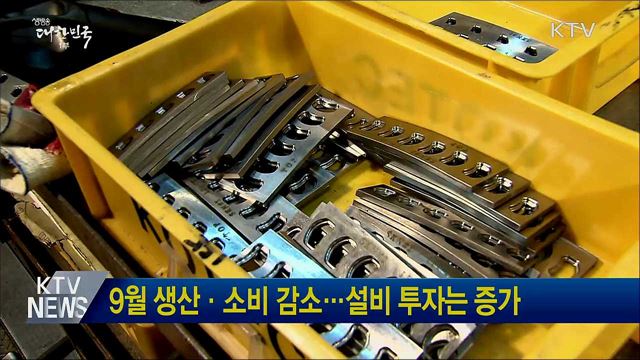 9월 생산·소비 감소···설비 투자는 증가