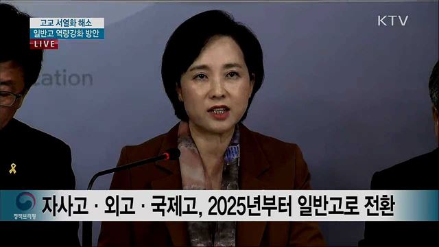 고교 서열화 해소 및 일반고 역량강화 방안