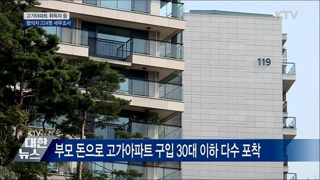 고가아파트 취득자·고액 전세입자 224명 세무조사