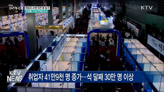취업자 41만9천 명 증가···고용률 23년 만에 최고