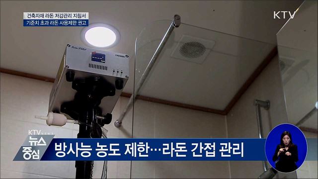 라돈 등 방사능 기준치 초과 자재 사용 제한 권고