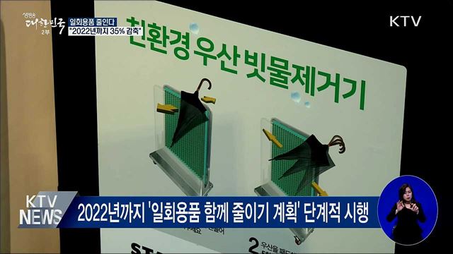 "2022년까지 일회용품 사용 35% 줄인다"