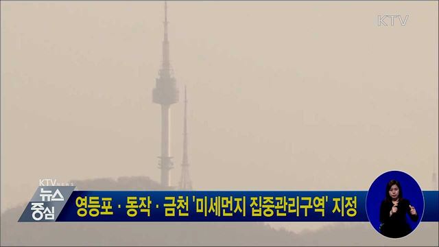 영등포·동작·금천 '미세먼지 집중관리구역' 지정