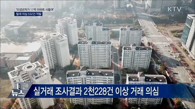 '미성년자가 11억 아파트 사들여'···탈세 의심 532건 적발