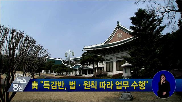 靑 "특감반, 법·원칙 따라 업무 수행"