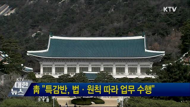 靑 "특감반, 법·원칙 따라 업무 수행"