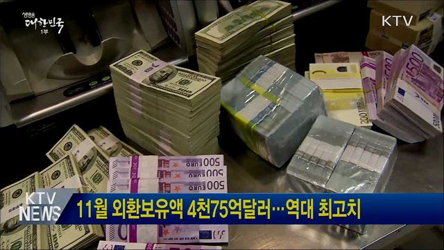 11월 외환보유액 4천75억달러···역대 최고치