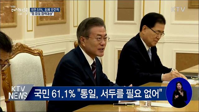 국민 51%, 北에 우호적···"힘 합칠 협력대상"