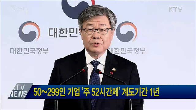 50~299인 기업 '주 52시간제' 계도기간 1년