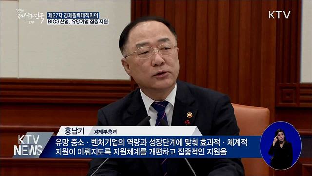 홍 부총리 "BIG3 지원체계 개편, 집중 지원"