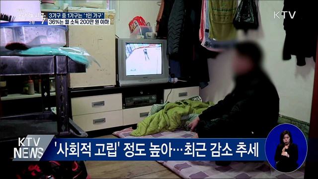 '1인 가구' 대세···36%는 월 소득 200만 원 미만