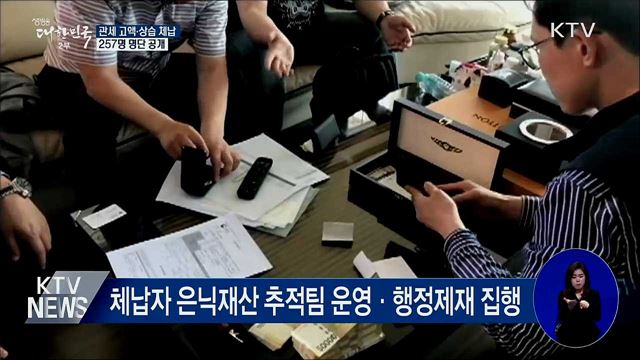 고액·상습 관세체납자 257명 명단 공개