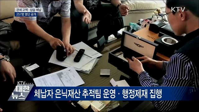 고액·상습 관세체납자 257명 명단 공개