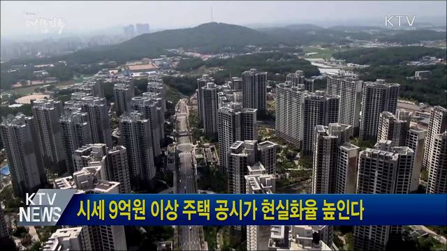 시세 9억원 이상 주택 공시가 현실화율 높인다