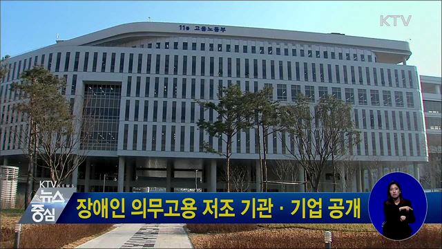 장애인 의무고용 저조 기관·기업 공개