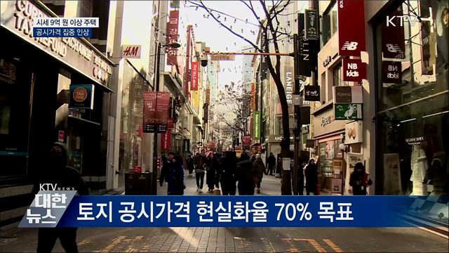 시세 9억 원 이상 주택 공시가격 집중 인상