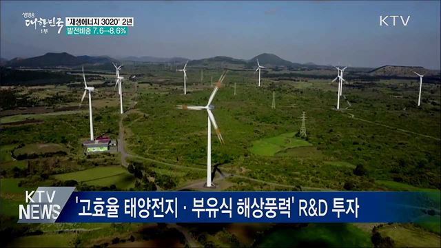 '재생에너지 3020' 2년···발전비중 7.6→8.6%