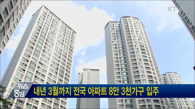 내년 3월까지 전국 아파트 8만 3천가구 입주