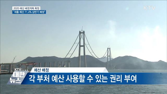 내년 전체 세출예산 71.4% 상반기에 배정
