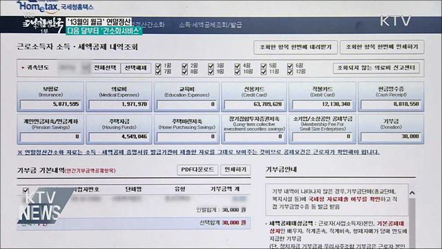 '13월의 월급' 연말정산···다음 달부터 '간소화서비스'