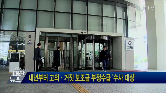 내년부터 고의·거짓 보조금 부정수급 '수사 대상'