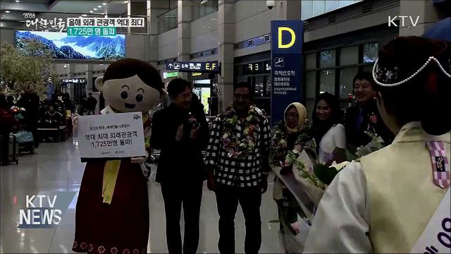 올해 외래 관광객 역대 최다···1,725만 명 돌파