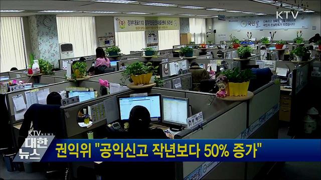 권익위 "공익신고 작년보다 50% 증가"