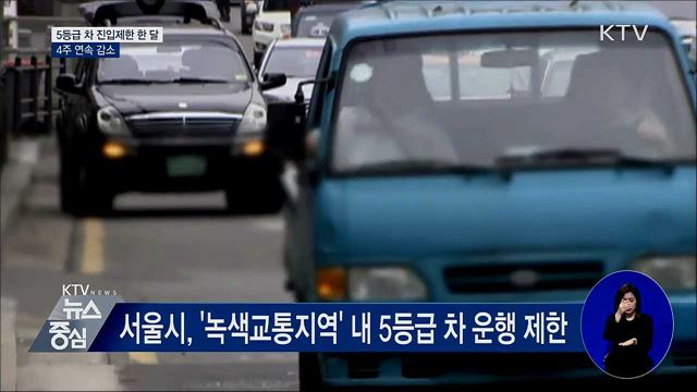 5등급 차 진입제한 한 달···1/3로 줄어